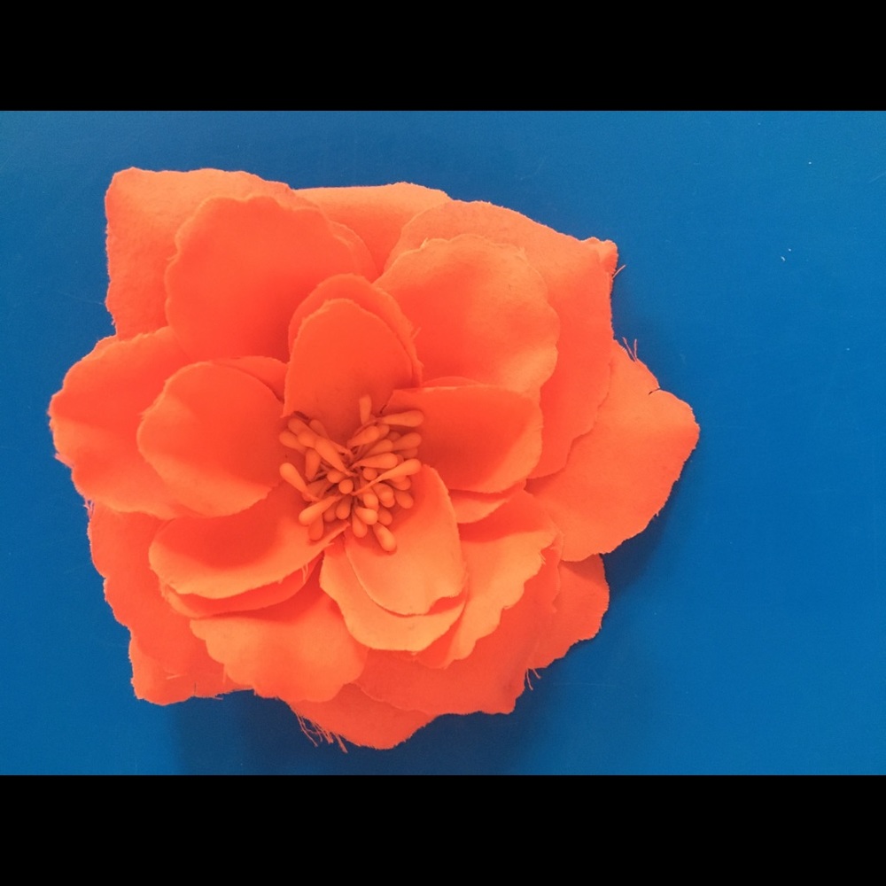 Orange Flower Barrette or pin